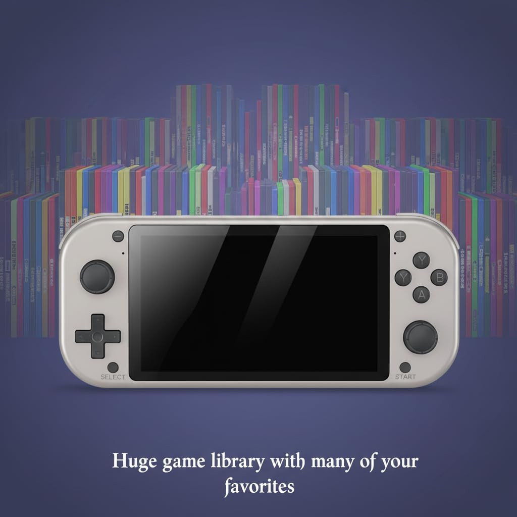 Retro Handheld Portable Video Game Console – 4.3″ IPS Screen, Emuelec System, 64