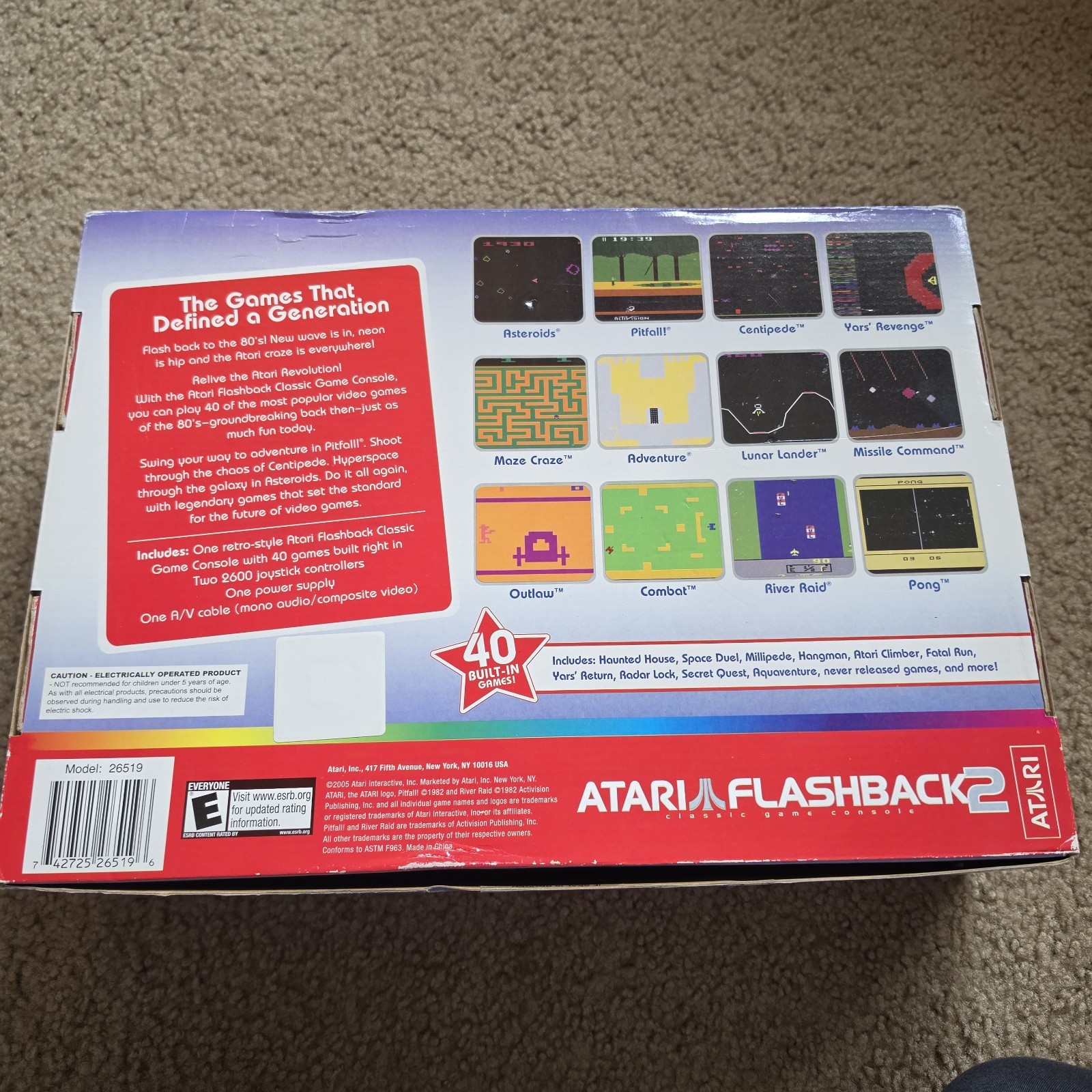 Atari Flashback 7 Classic Console 101 Built-In Games w/ 2 Joysticks Tested