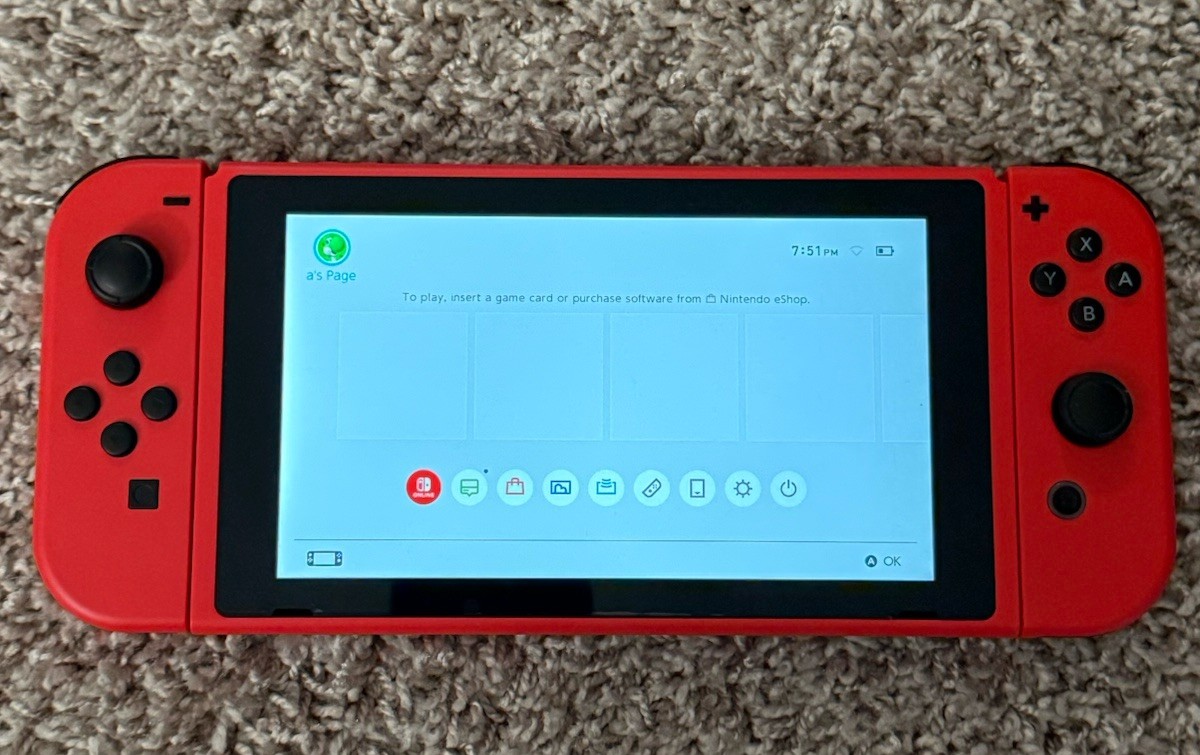Nintendo Switch HAC-001 (-01) Super Mario Edition Red Blue Console + Dock + Case