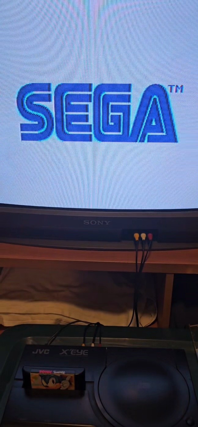 PLEASE READ JVC X’Eye Sega Genesis + Sega CD w/OEM Controller & Sewer Shark