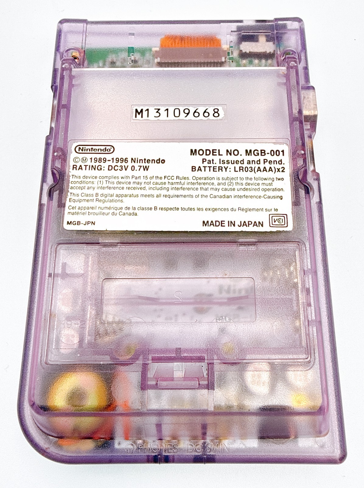Nintendo Game Boy Pocket Console Clear Purple Japan w/Box, Manual – Excellent