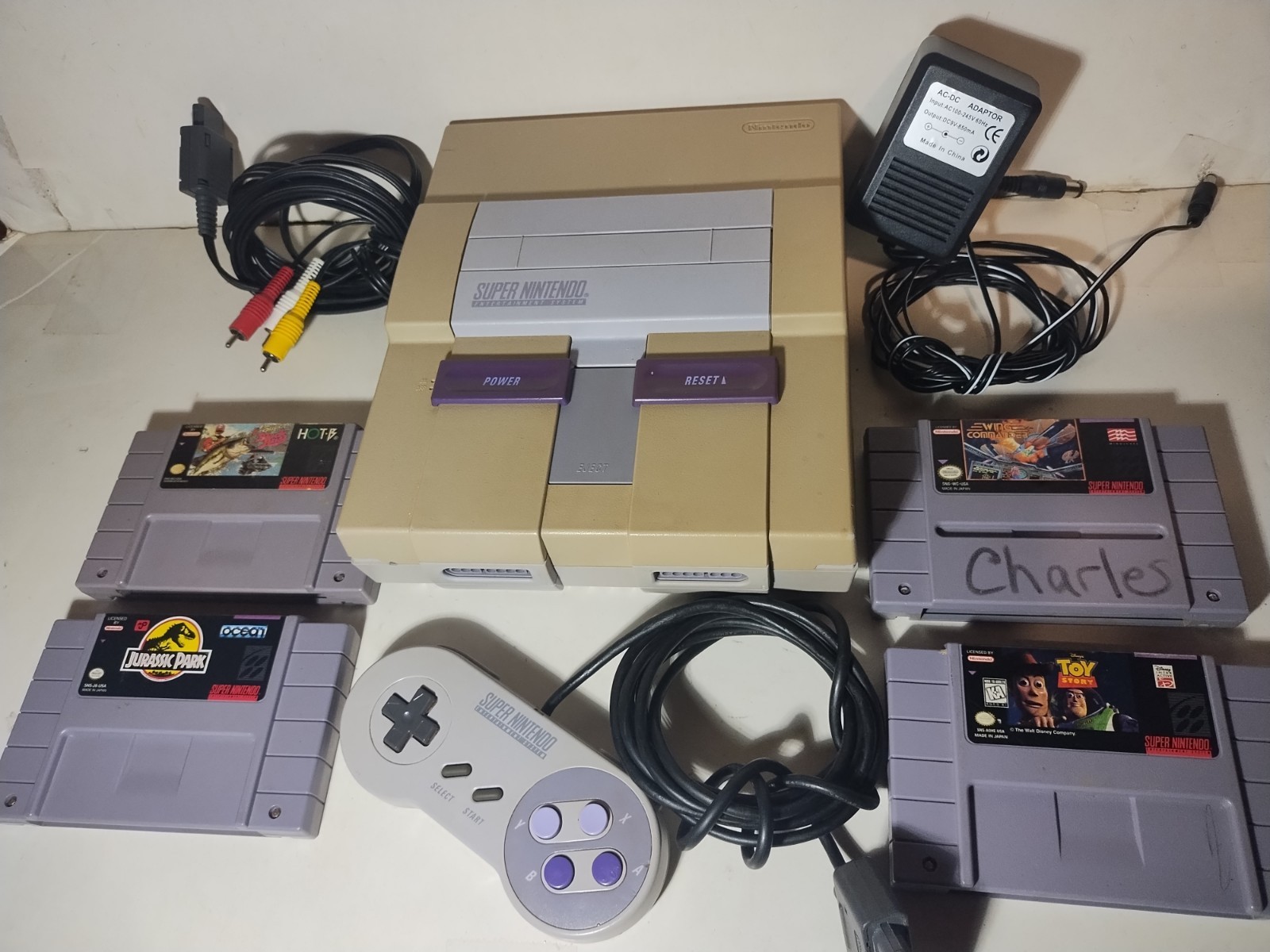 Super Nintendo Control Deck Console System w Games Tested
