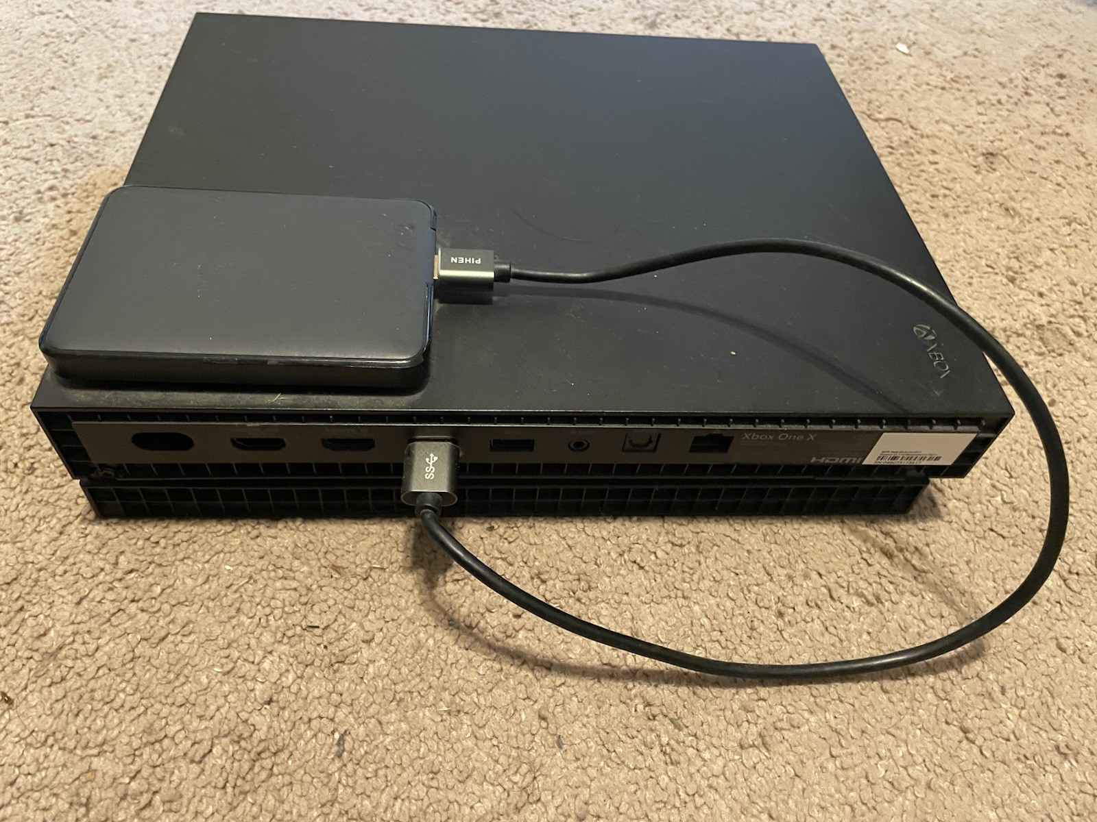 Microsoft Xbox One X , 2TB external Storage, Black Console w/ Controller