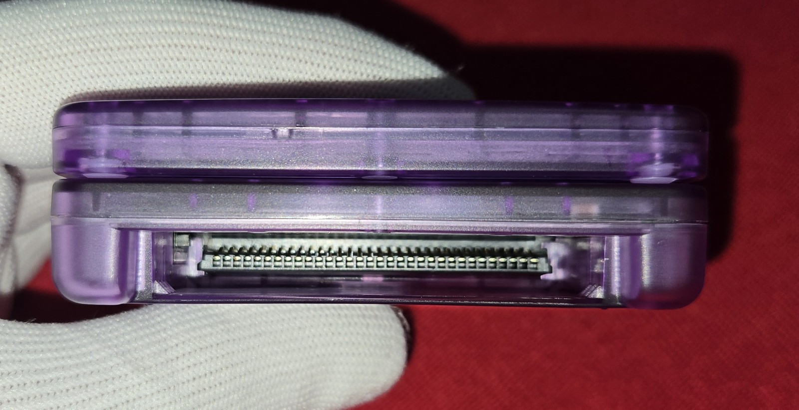 Clear Purple GameBoy Advance SP – IPS Bright LCD + USB-C Charging + New Battery