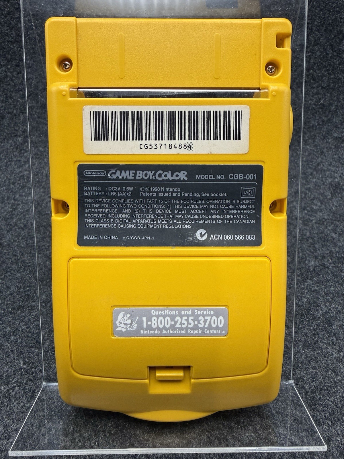 Nintendo Game Boy Color Dandelion Yellow OEM CGB-001 Cleaned & TESTED