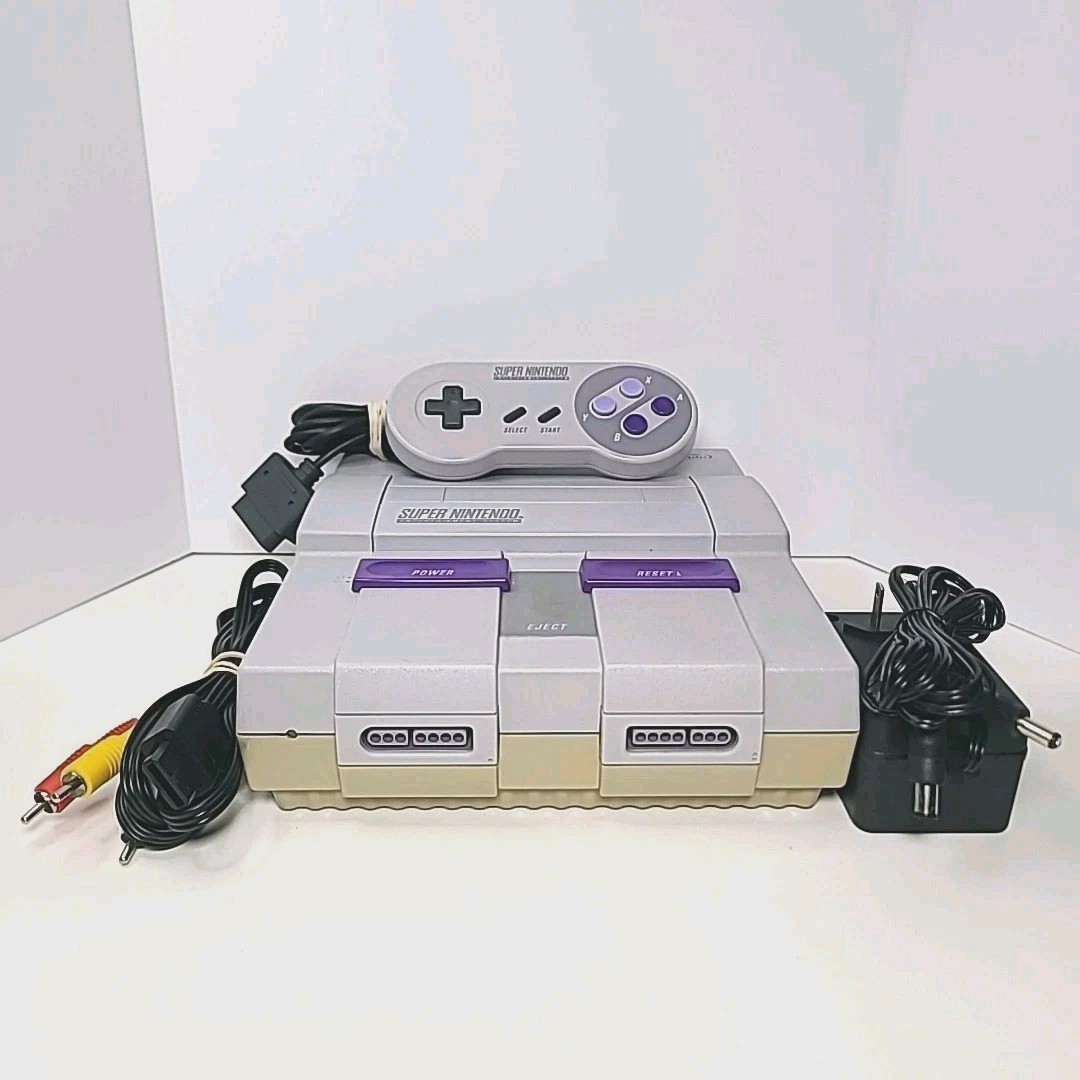 Super Nintendo SNES Console SNS-001 System Set w/ Controller, Power & AV TESTED