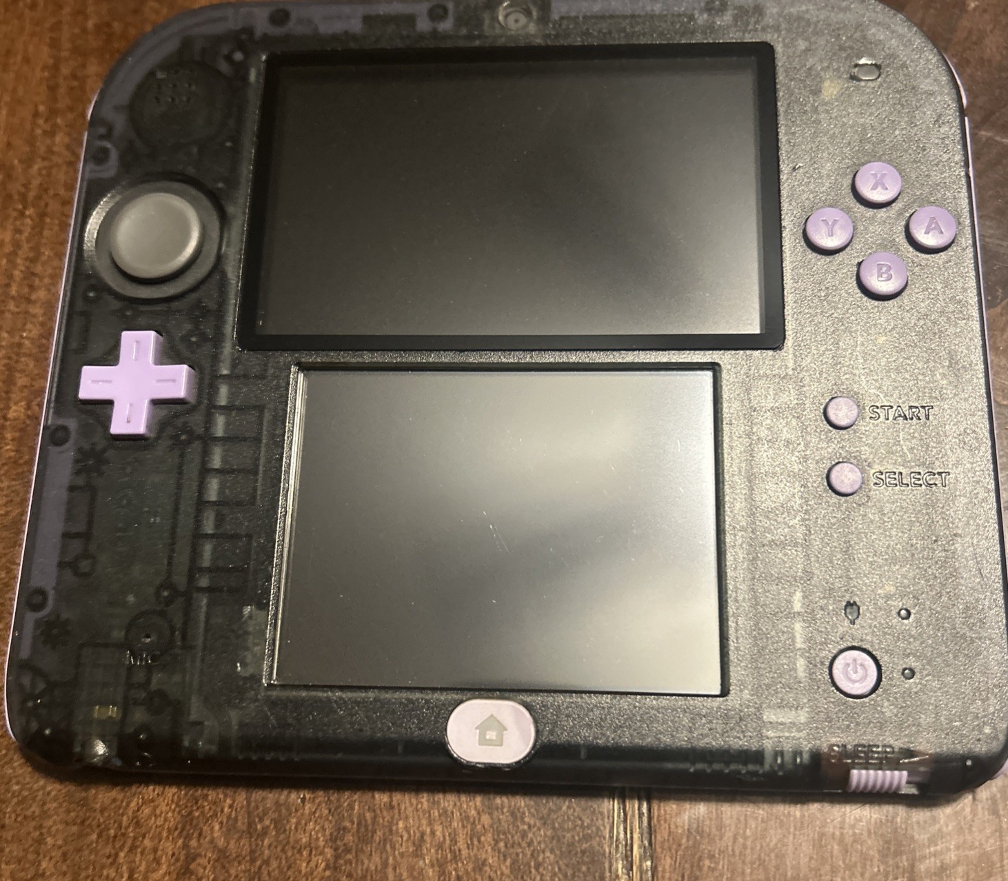 Nintendo 2DS Lavender Purple & Clear Black U/C USA Games Mariokart & Super Mario