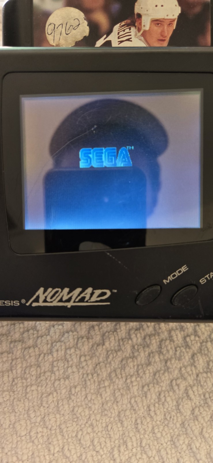 Sega Genesis Nomad (1995) Tested W/ Charger&Battery Working. Mario Lemiux Hockey