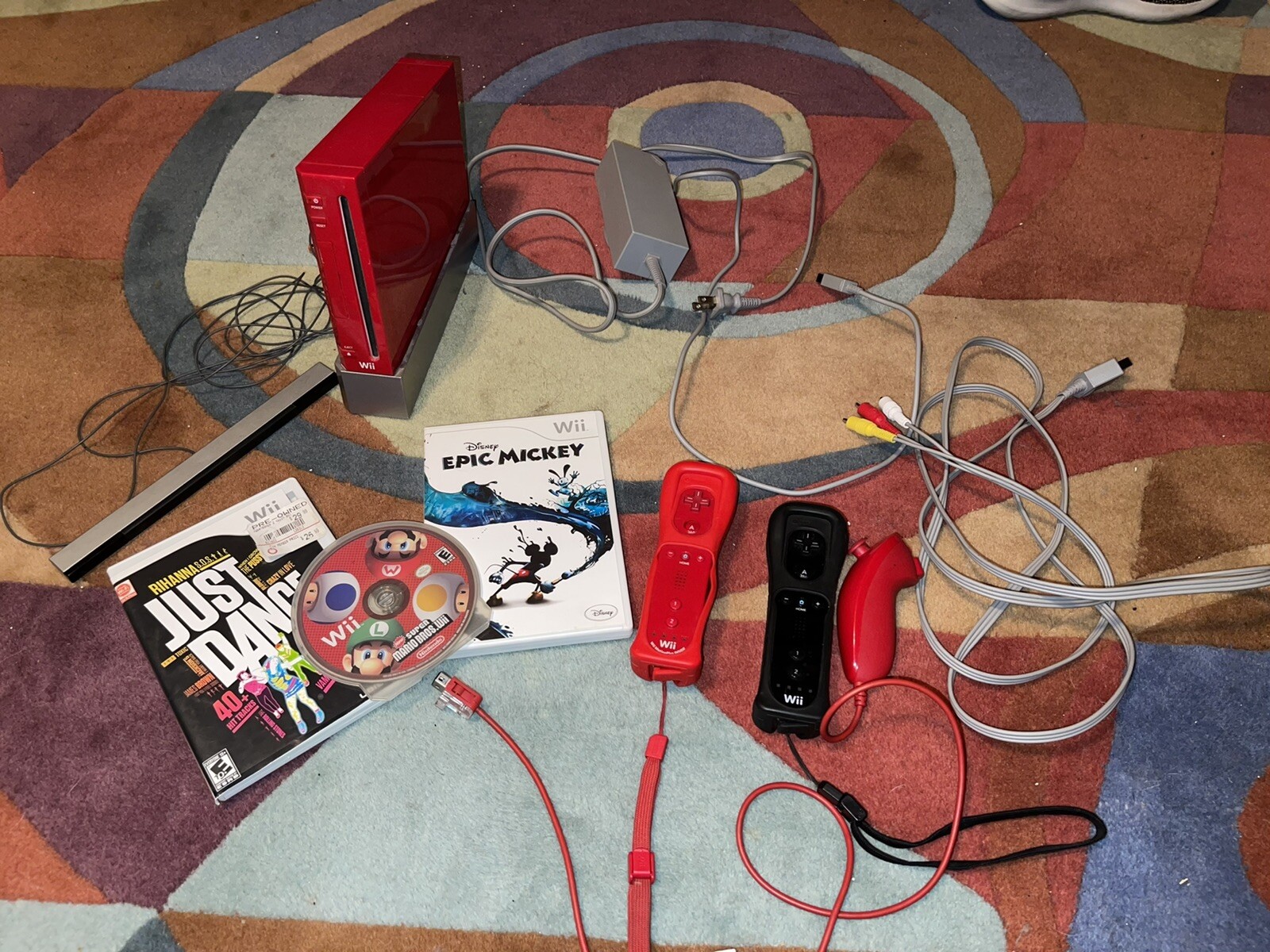 Nintendo Wii Limited 25th Anniversary Edition Red Console: 4 Games Included!