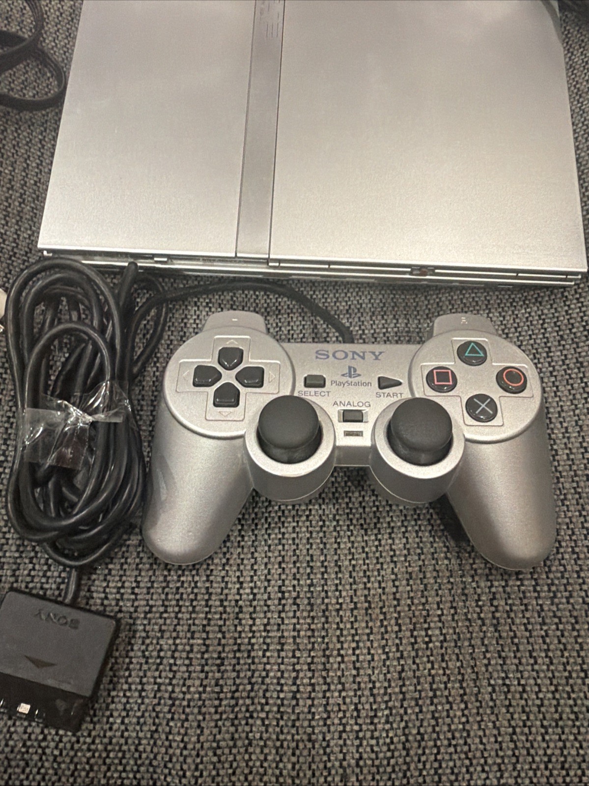 Sony PlayStation 2 Slim PS2 Silver Console Tested System SCPH-77001 Bundle Game