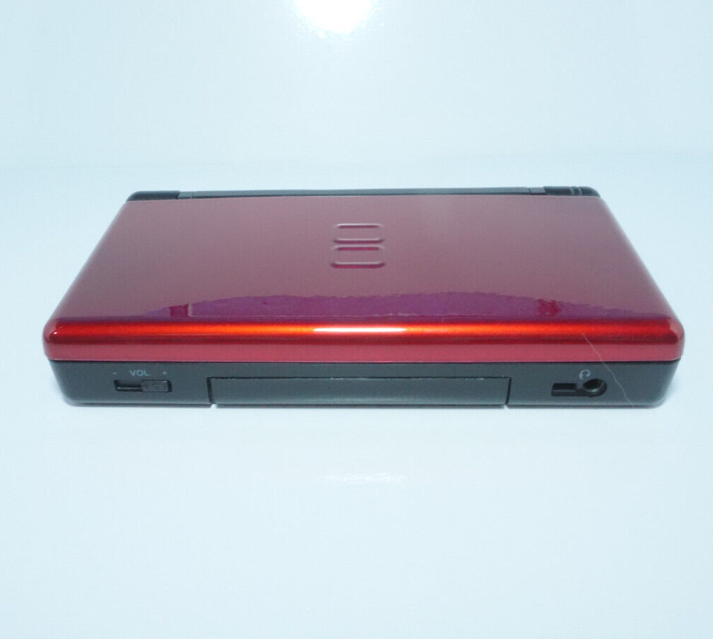 Nintendo DS Lite Crimson Red / Black Handheld Gaming System w/ Charger & Stylus