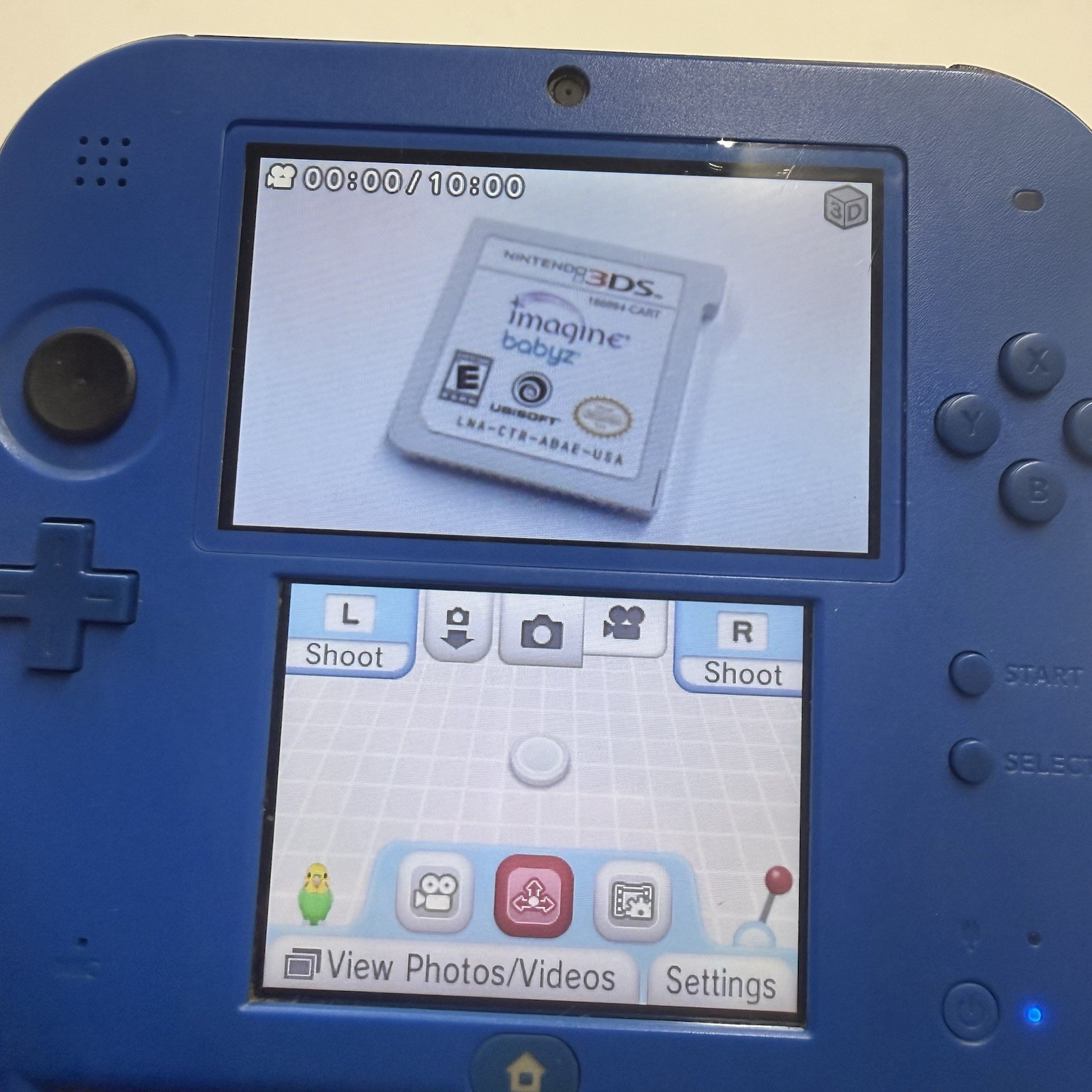 3ds – Nintendo 2DS Console – Electric Blue & Black Tested Missing Rubber #2943