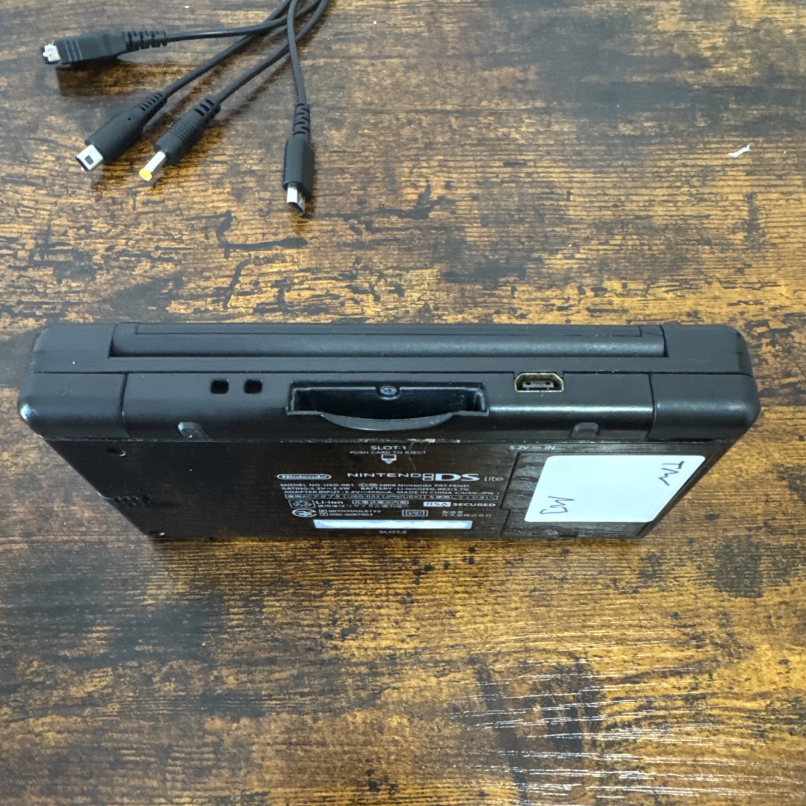 Black Nintendo DS Lite USG-001 w/ Charger & Stylist *TESTED/WORKING**