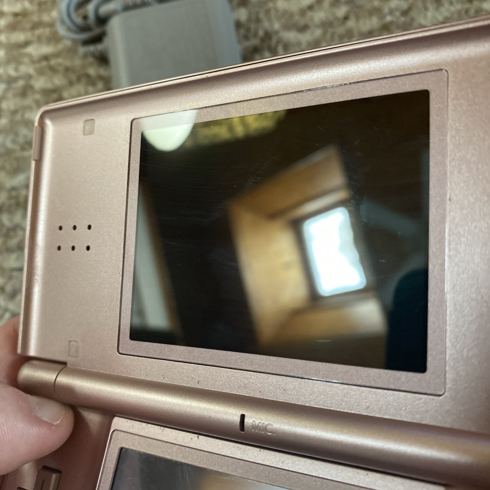 Nintendo DS Lite Metallic Rose Pink Handheld USG-001 W/ Charger Tested USA