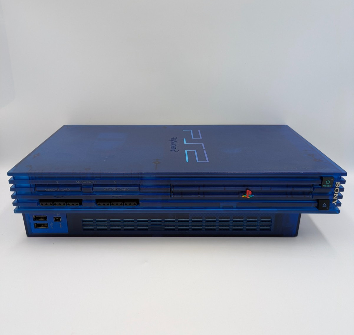 PS2 PlayStation 2 Console Ocean Blue SCPH-37000 Controller Japanese Tested