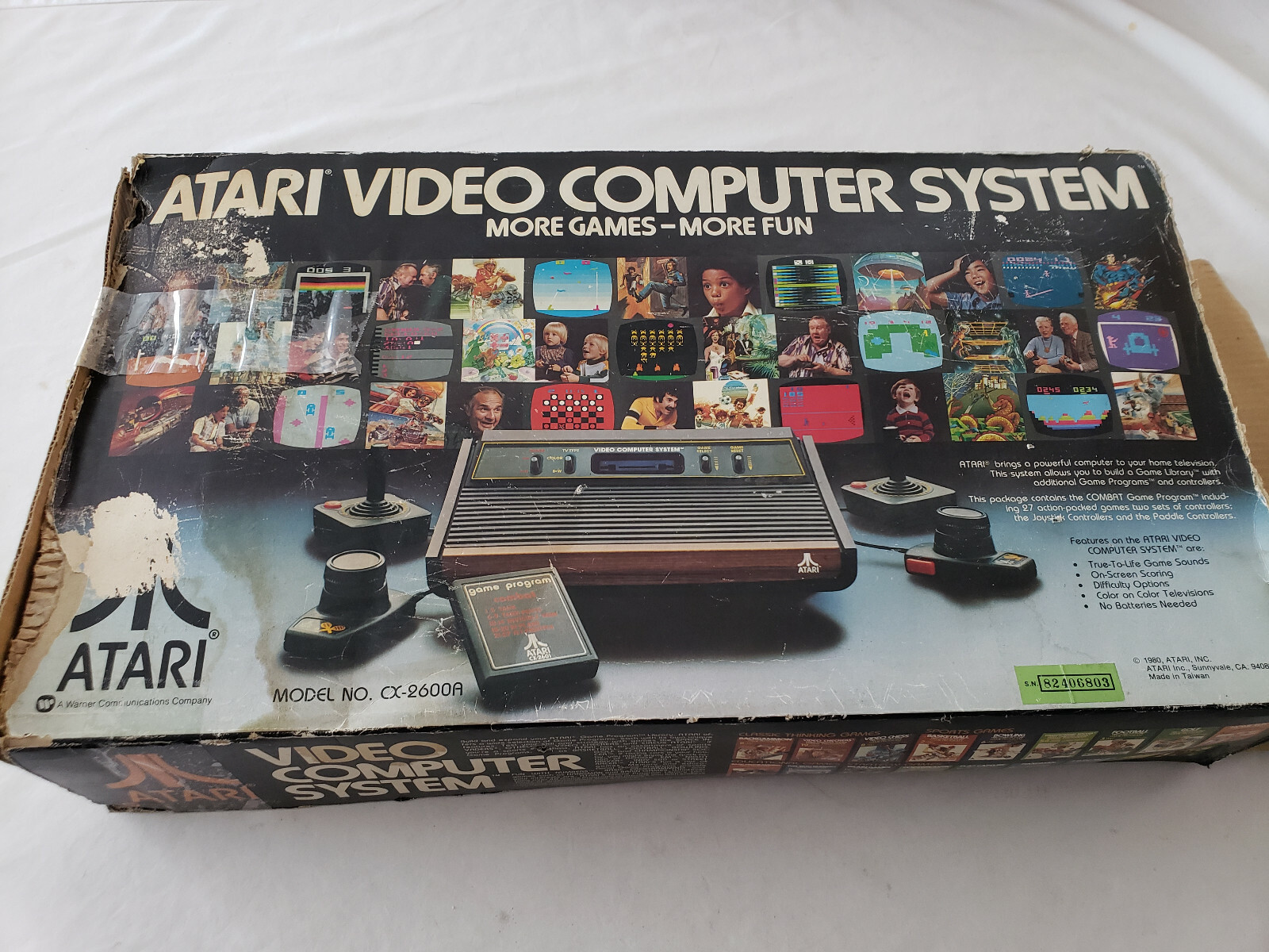Atari 2600 Video Game Console VCS-CX2600A System Box, controller, Power Supply