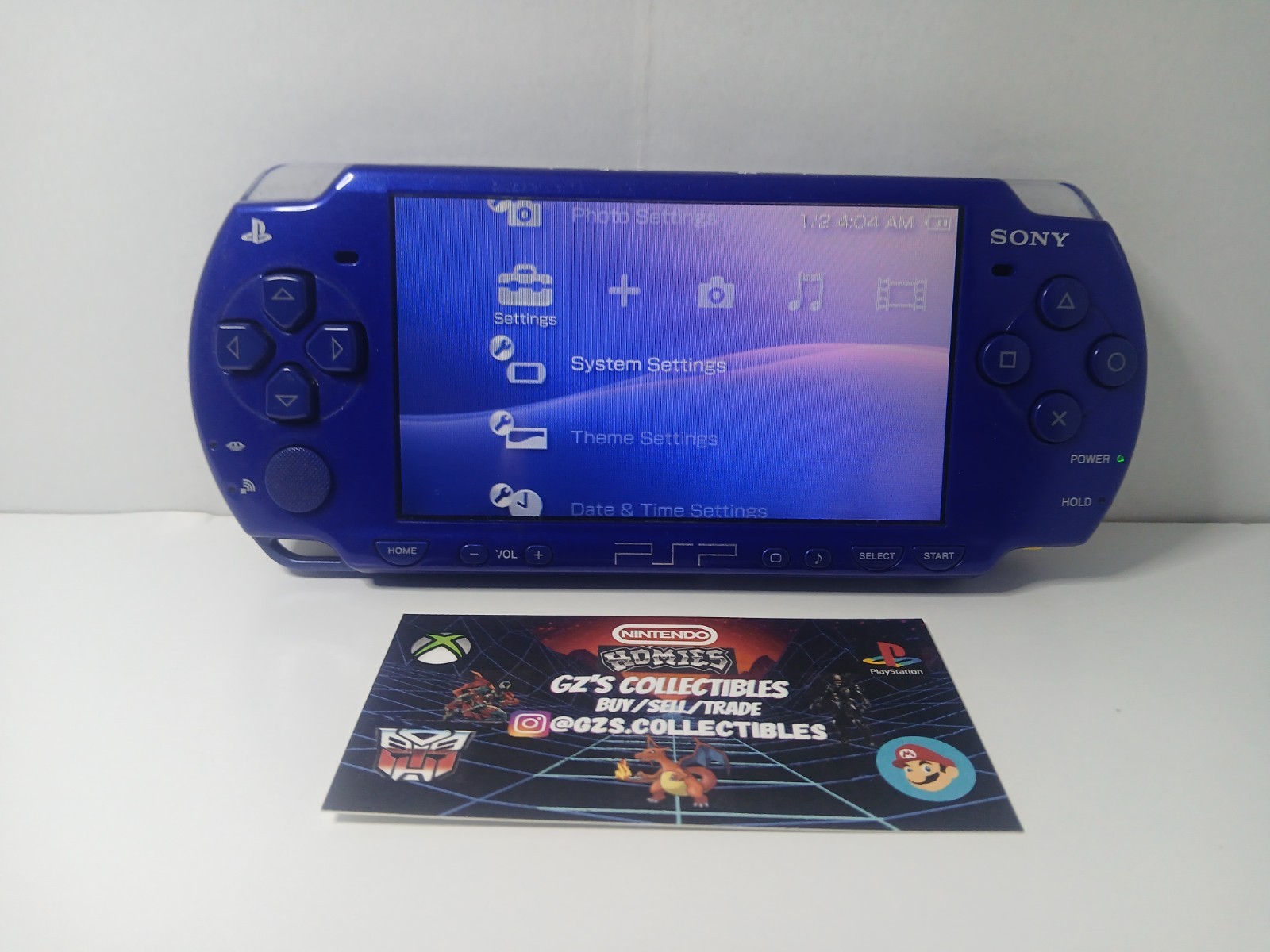 ✅ SONY PSP 1001 USA 💙 BLUE HANDHELD CONSOLE TESTED WORKING