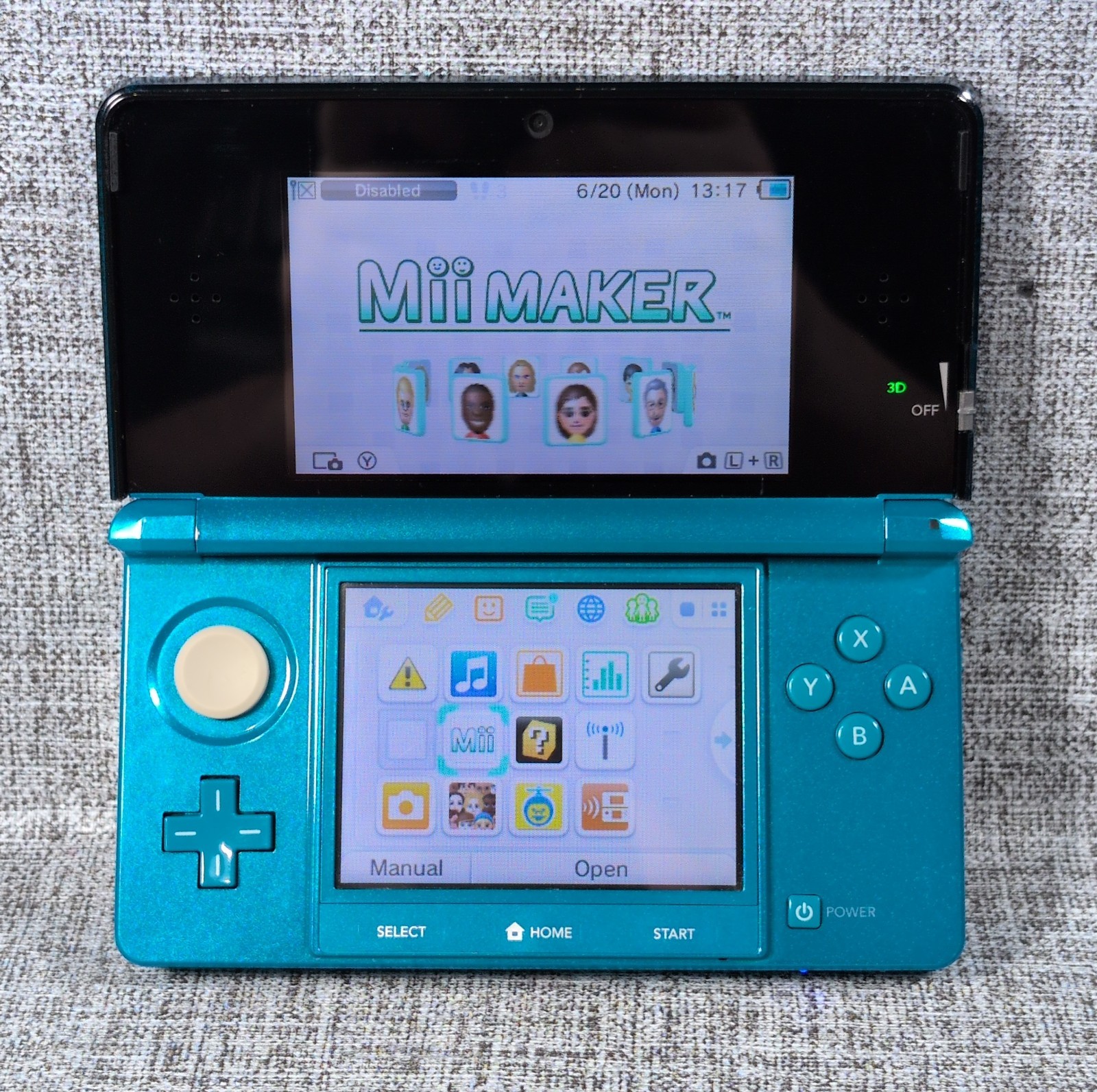 Nintendo 3DS Handheld System – Aqua Blue – Tested Working SD Card Stylus Charger