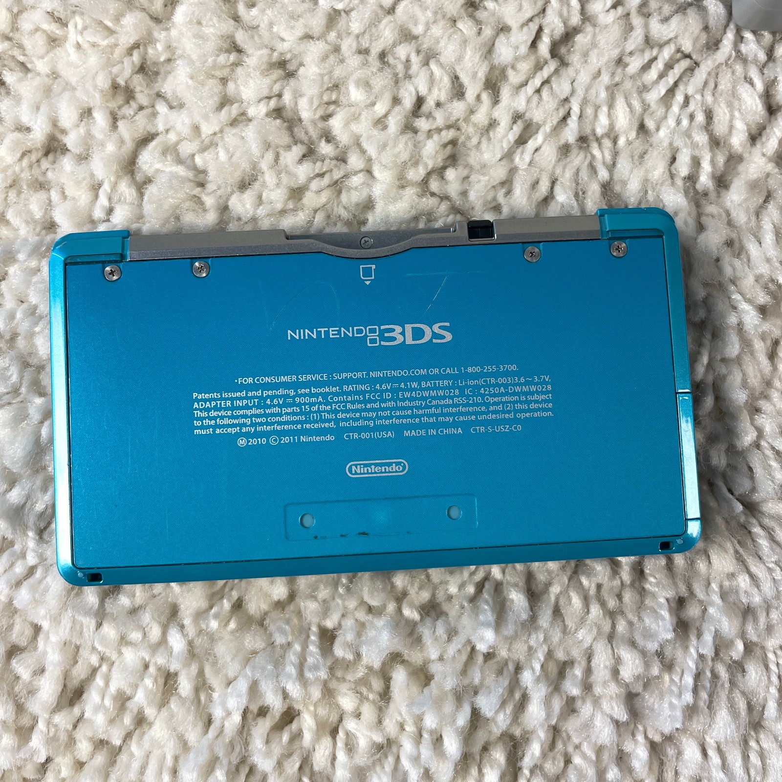 Nintendo 3DS Aqua Blue Handheld Handheld Console System CTR-001 Tested