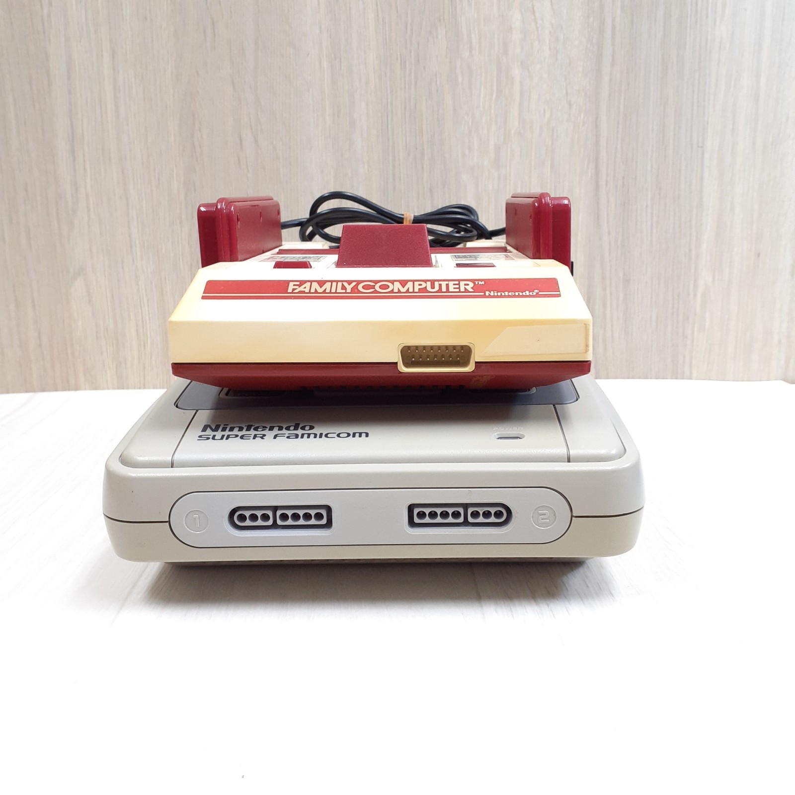 Nintendo Japanese Famicom & Super Famicom Console Bundle SuperMario, DKong,cords