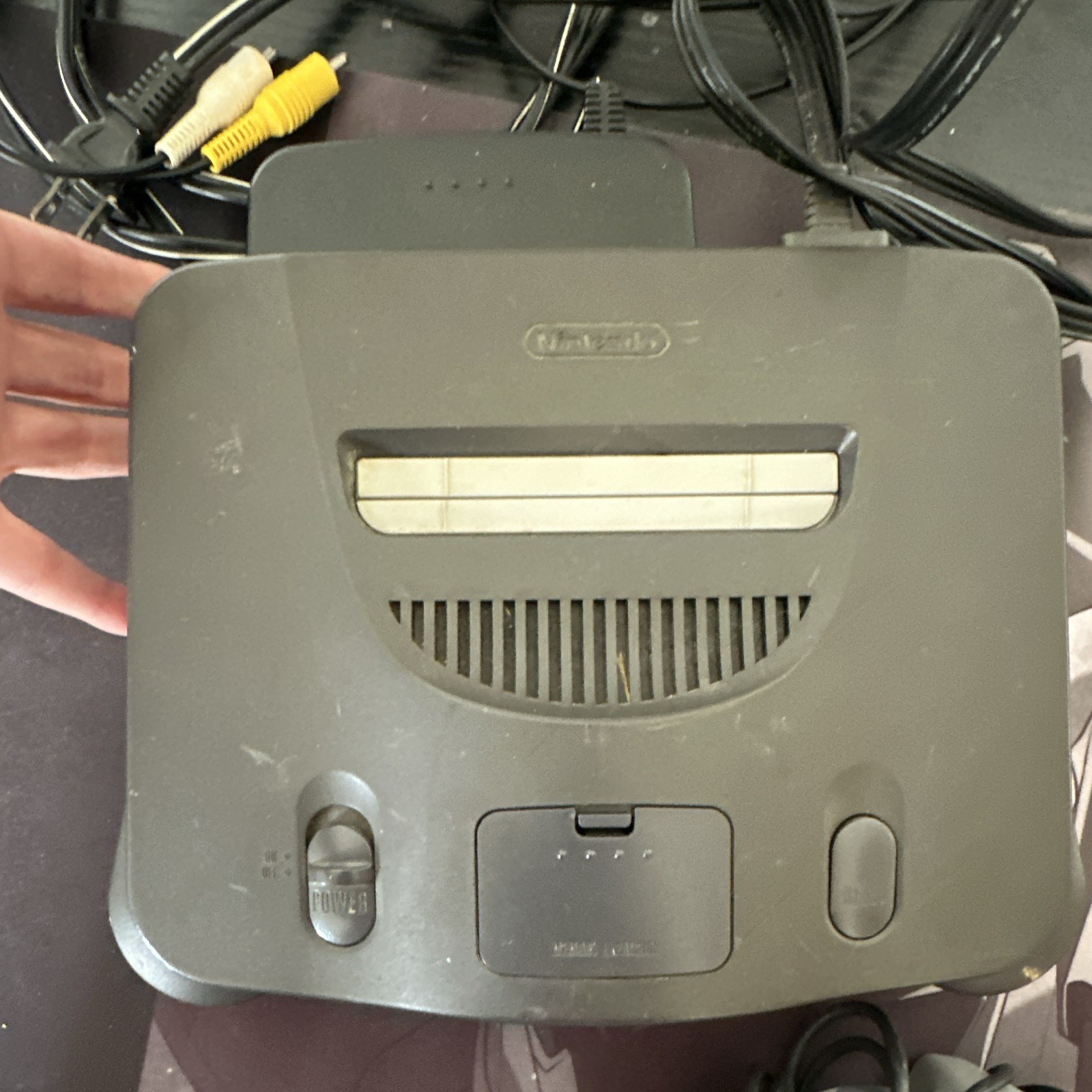 Nintendo 64 N64 Gray Console w/ Controller, AV/Power Cables, Expansion Pak