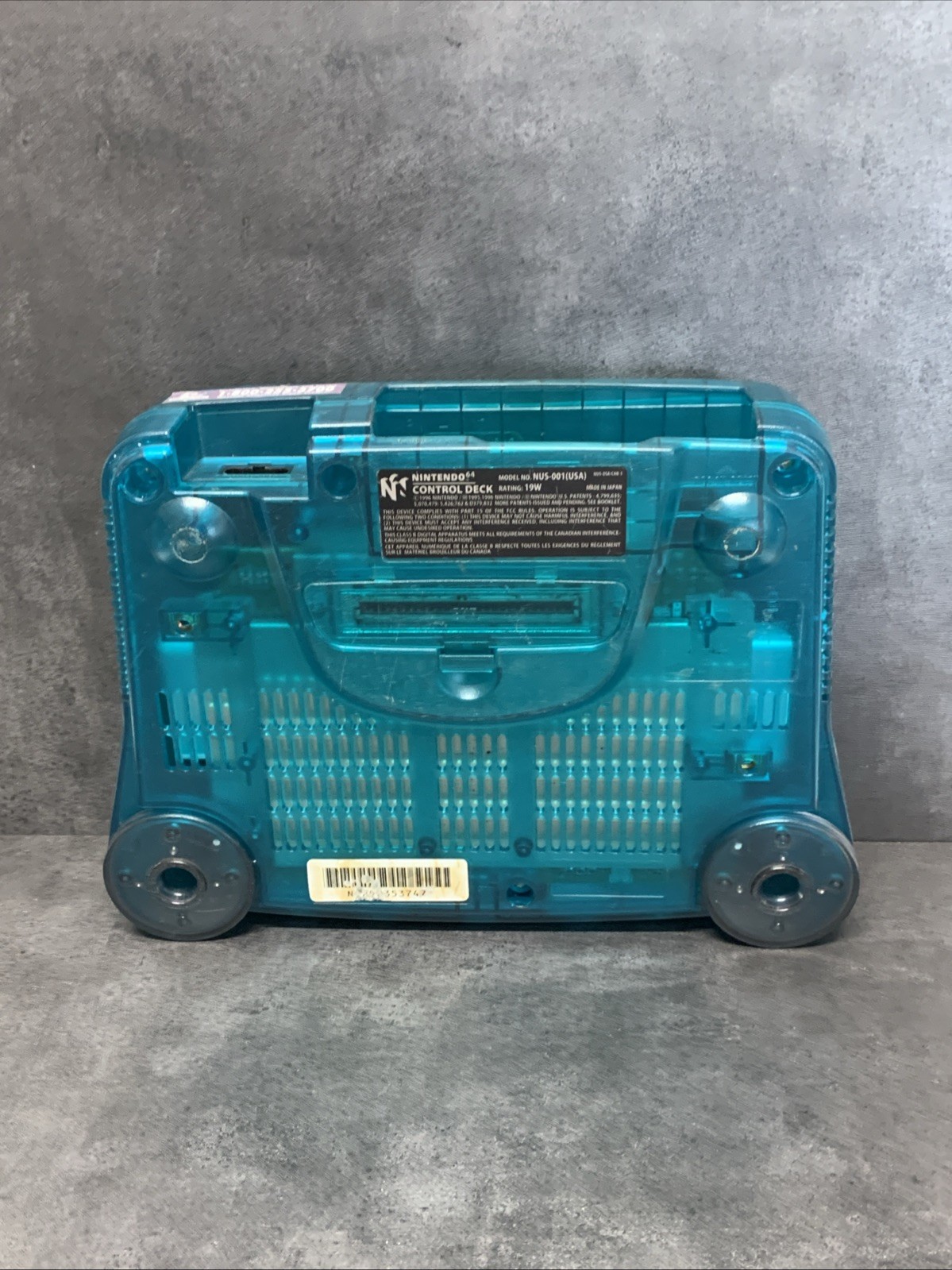 Nintendo 64 Funtastic Ice Blue Console Only RESET BUTTON DOES NOT WORK Read N64