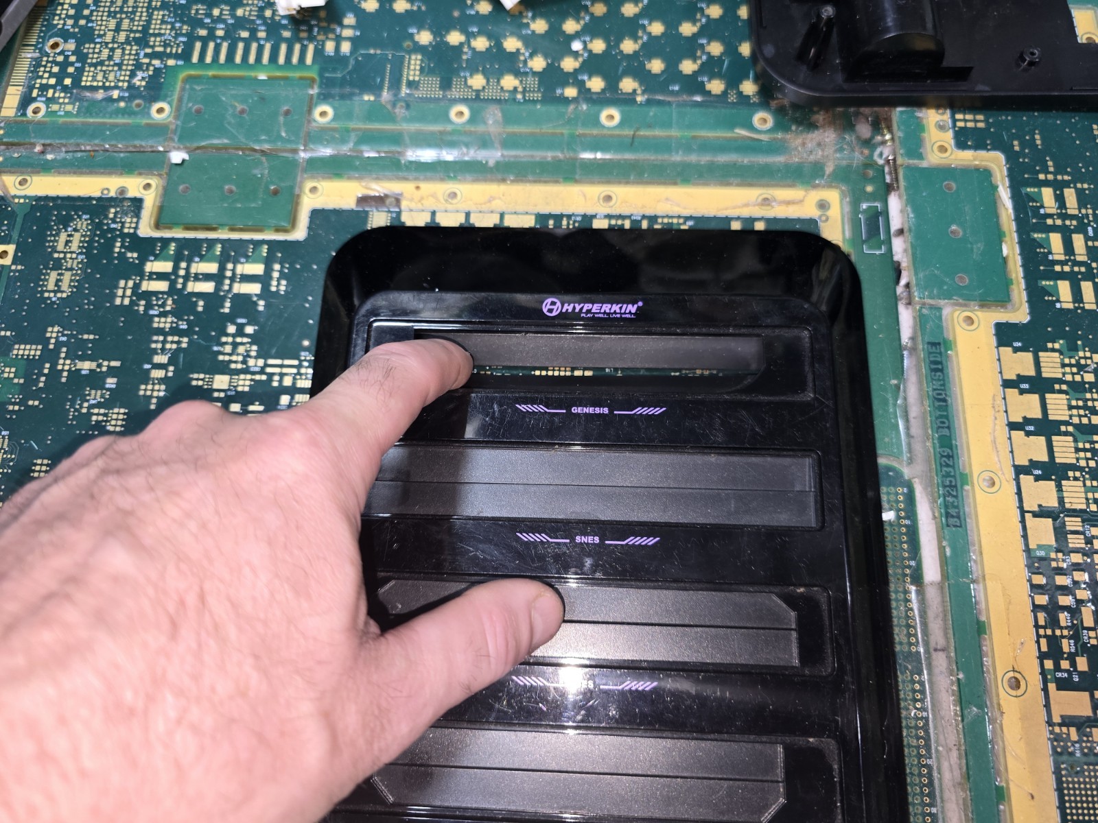 Hyperkin Retron 5 Top Cartridge Slot Cover w/Flaps & Springs ONLY-Good-READ ALL