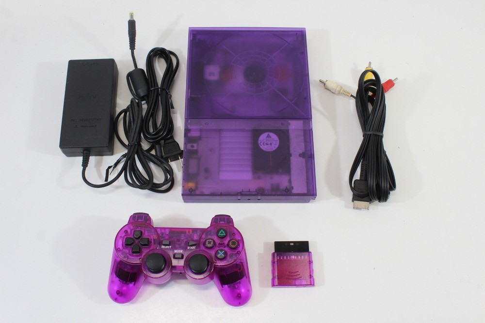 PlayStation 2 PS2 Slim Clear Purple Console Controller AC NTSC-J Japan NEW LASER