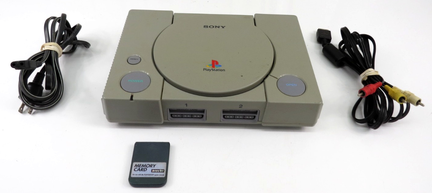 Sony PlayStation 1 PS1 SCPH-7501 Game Console W/Power & RCA Cords, Memory Card