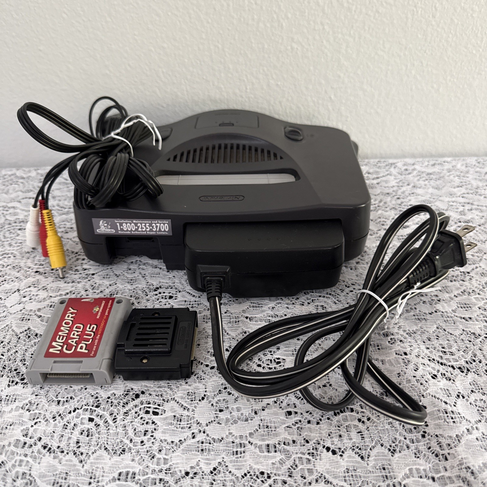 UNTESTED Vintage Nintendo 64 Console w/ Power, Cables, Memory Card, Jumper Pack