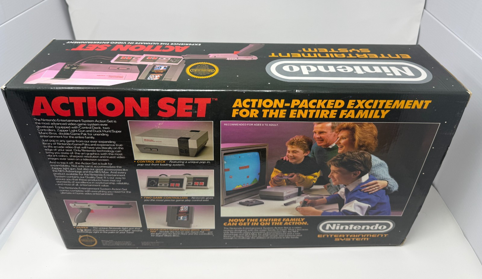 NES Action Set In Box + Super Mario Bros 2 and Mappy Land CIB Lot
