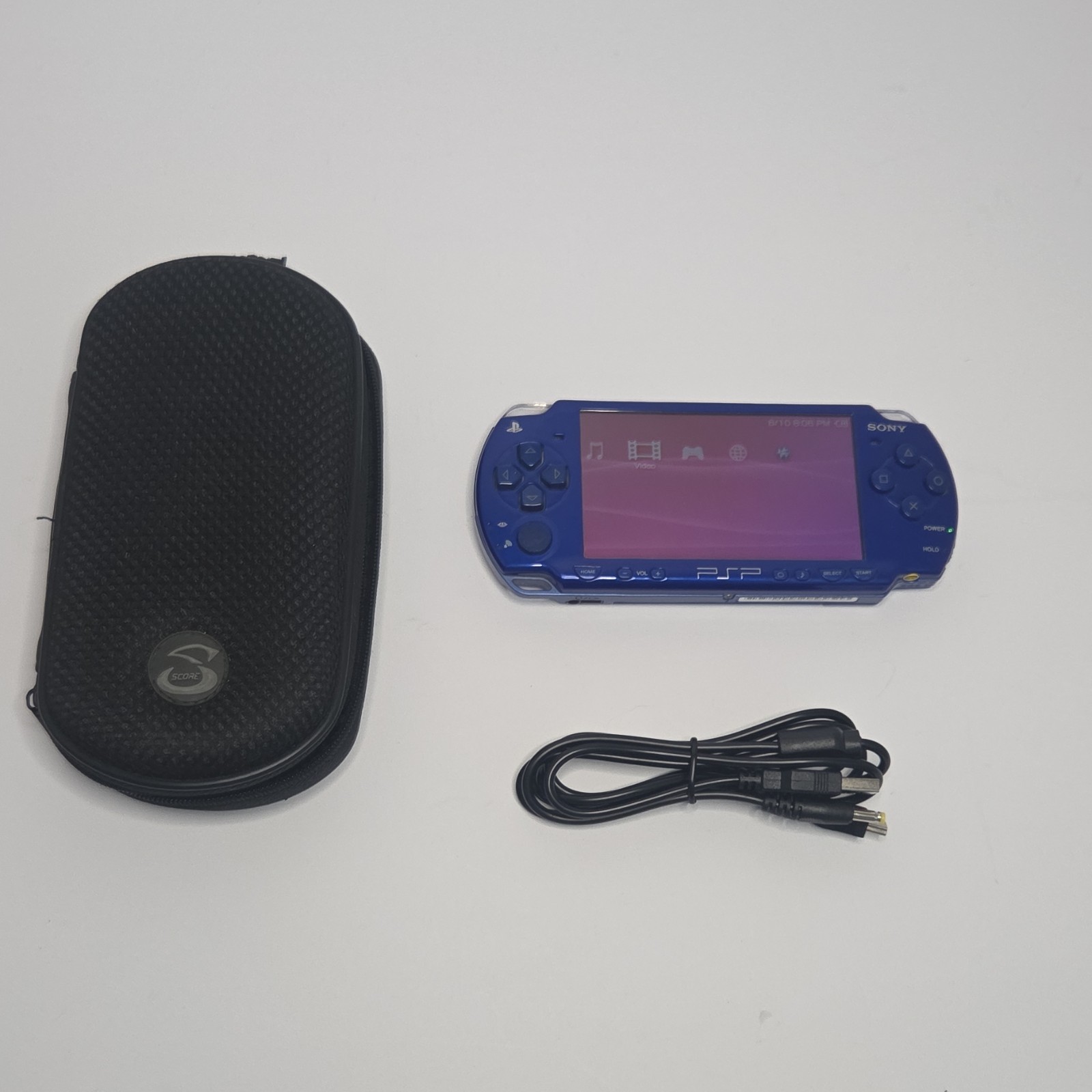 Sony PSP-3000 Blue Handheld System NTSC-U/C Wi-Fi w/ Case & USB Cable & Games