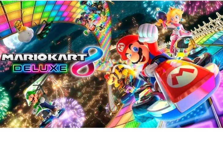 Nintendo Switch OLED 64GB Mario Kart 8 White Deluxe Bundle Console Brand New