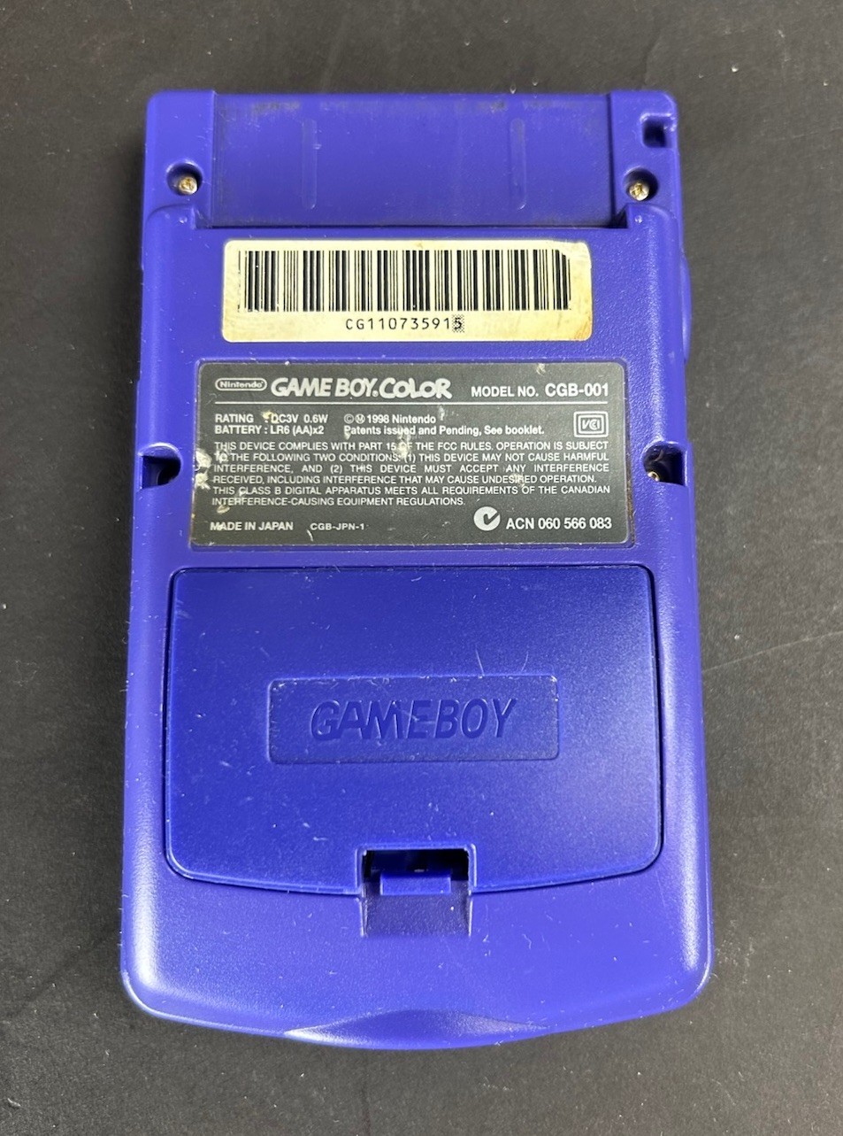 1998 Game Boy Color Grape CGB-001 Works