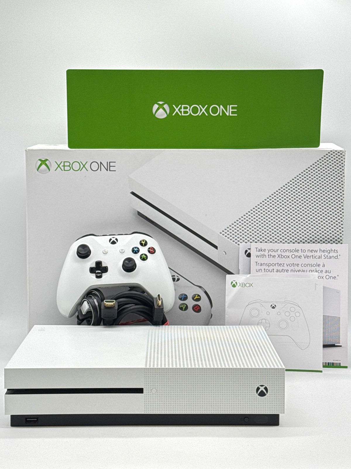 Microsoft Xbox One S 500GB Console 1681 Controller Cables Bundle