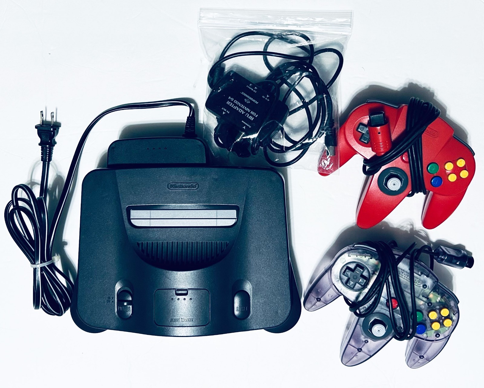 Nintendo 64 N64 Console w/ Two Controllers Tested Works Perfectly