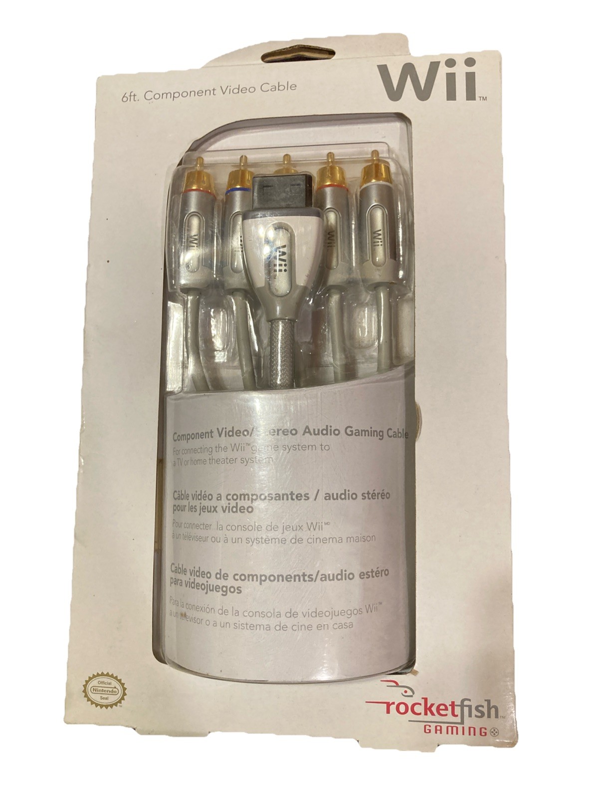 Nintendo Wii Rocketfish Gaming 6 ft. Component Video Cable Brand New