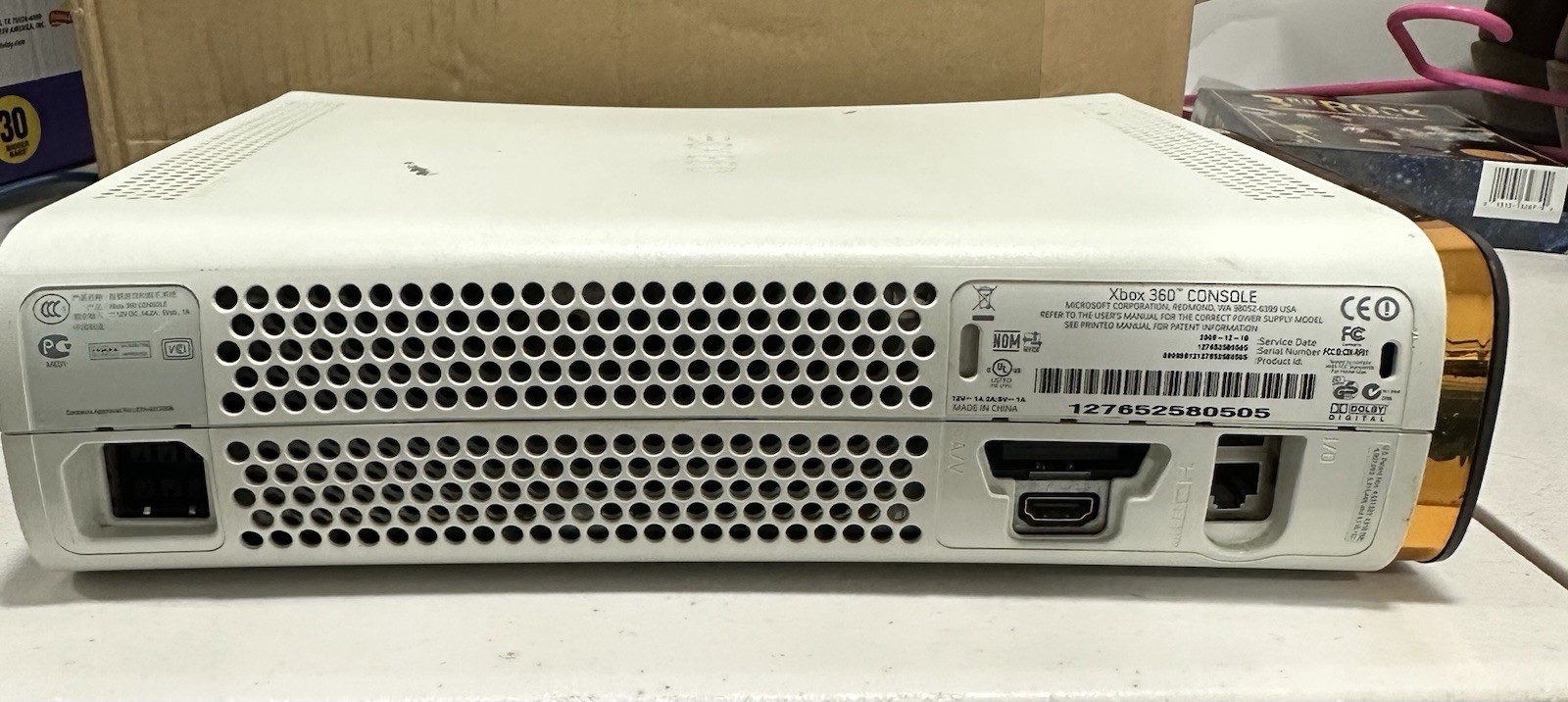 Microsoft Xbox 360 White W/ All Cables & Halo 3 Hard Drive – Tested (READ)