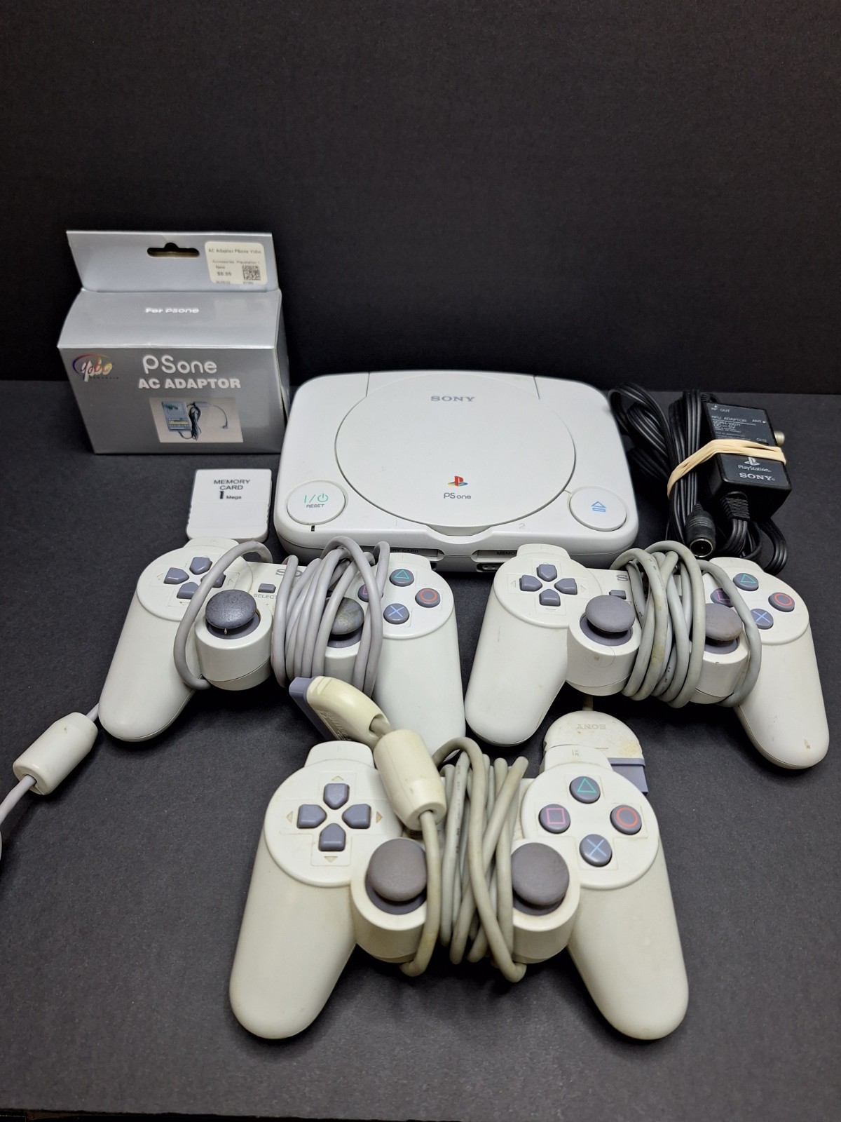 PS One Video Game Console PS1 Slim SCPH-101 Tested Working W/ 3 Controllers