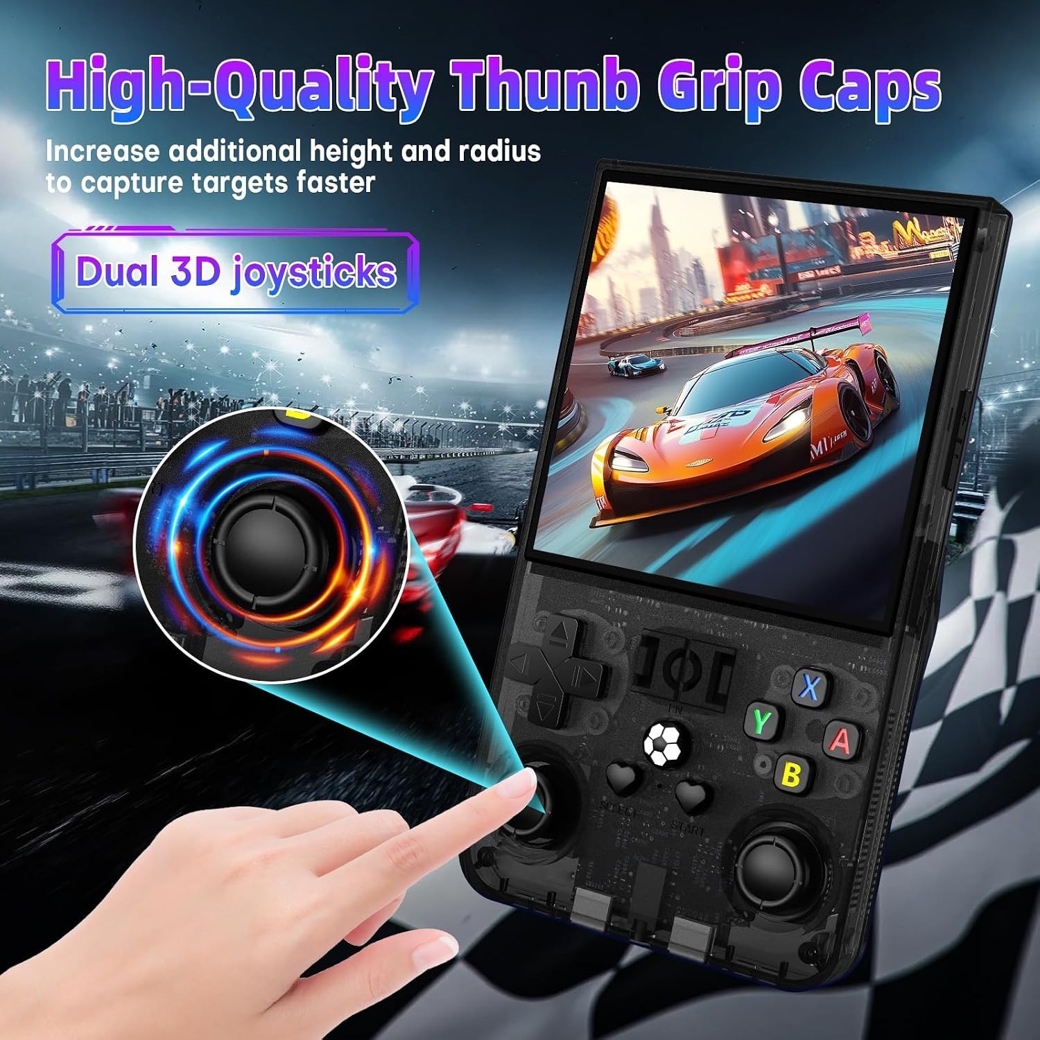 Portable R36MAX Retro Game Console – 64GB Storage, Ergonomic Design & HD Display