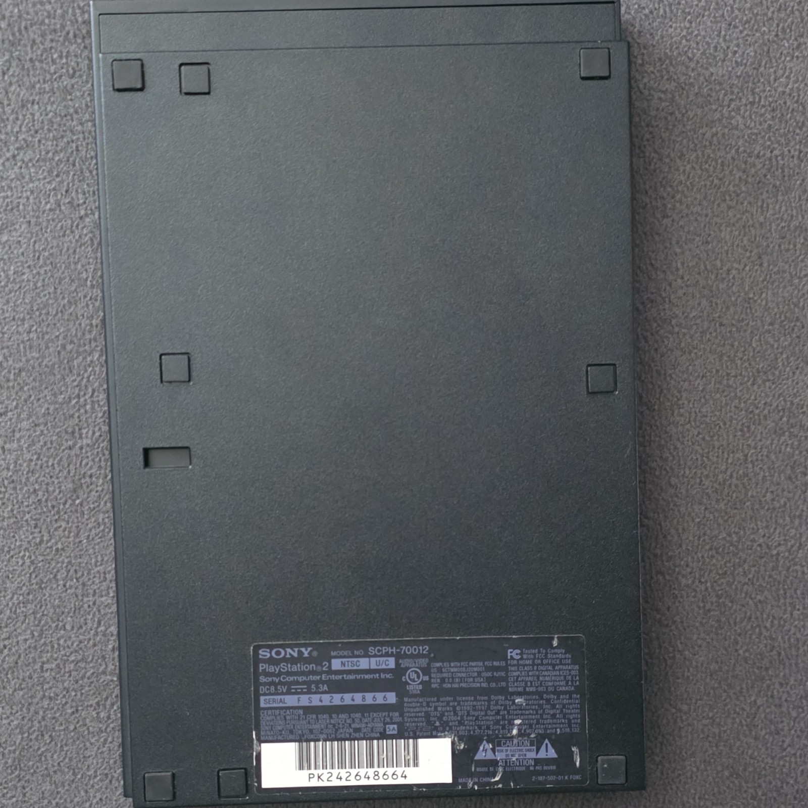 Sony PlayStation 2 Slim SCPH-70012 NTSC Black Console w/ Controller, 8MB Card