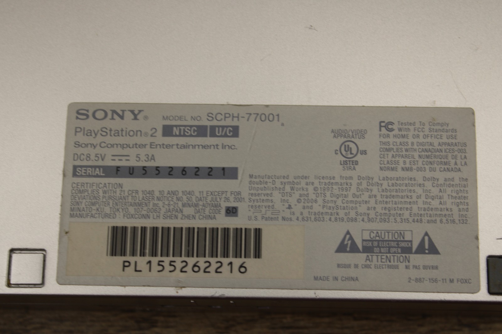 Sony PlayStation 2 PS2 Slim Silver SCPH-77001 Console Only – Tested!