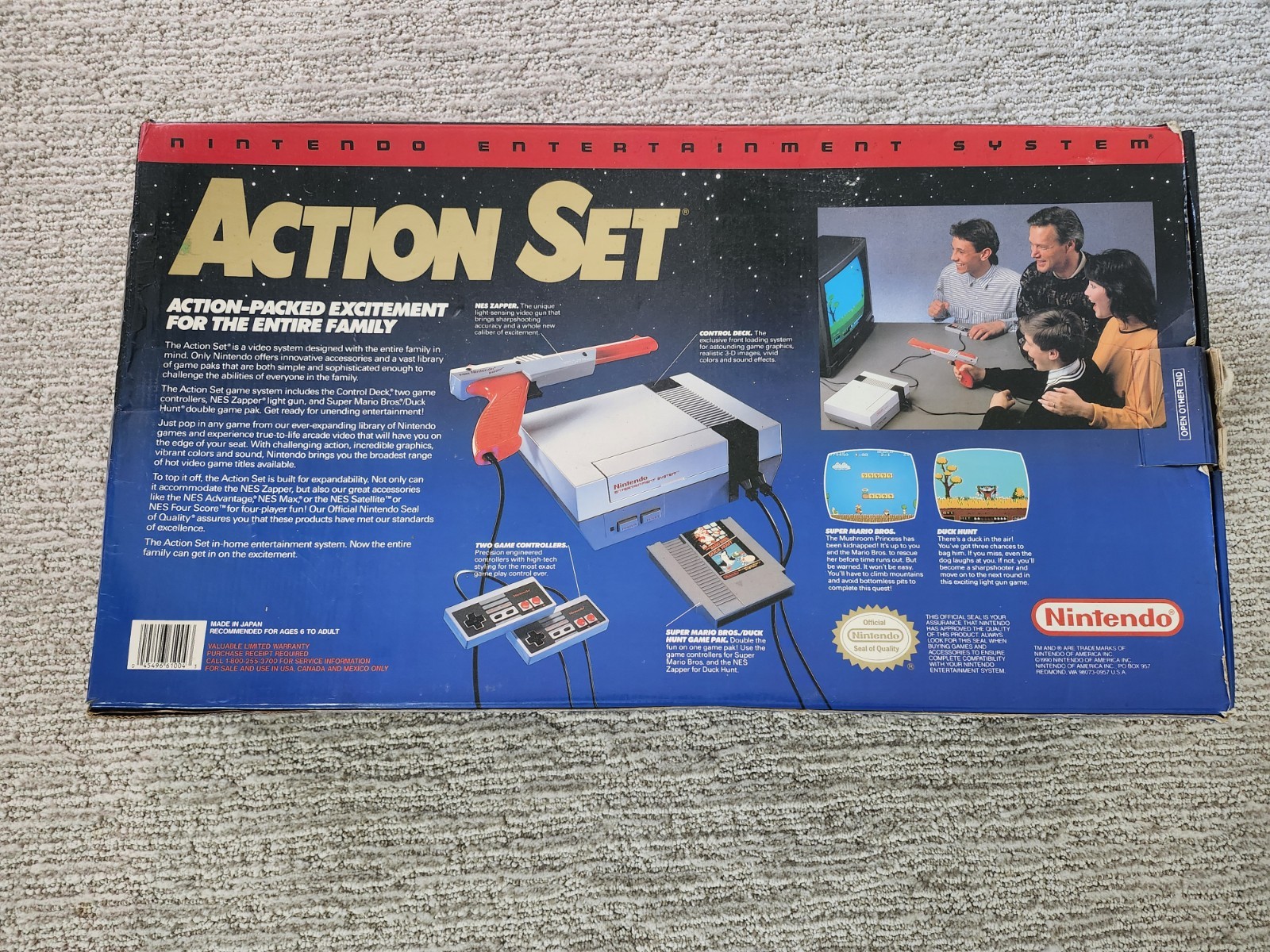 NES Nintendo Action Set Red Zapper System Console CIB Manuals Mario Duck Hunt