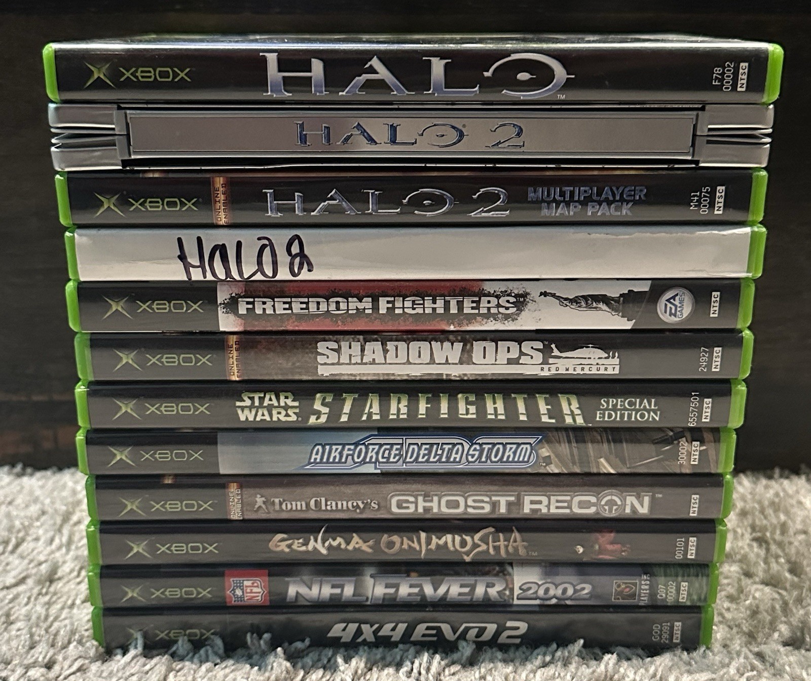 Original Xbox Halo Special Edition Console Bundle With 5 Controllers & 11 Games