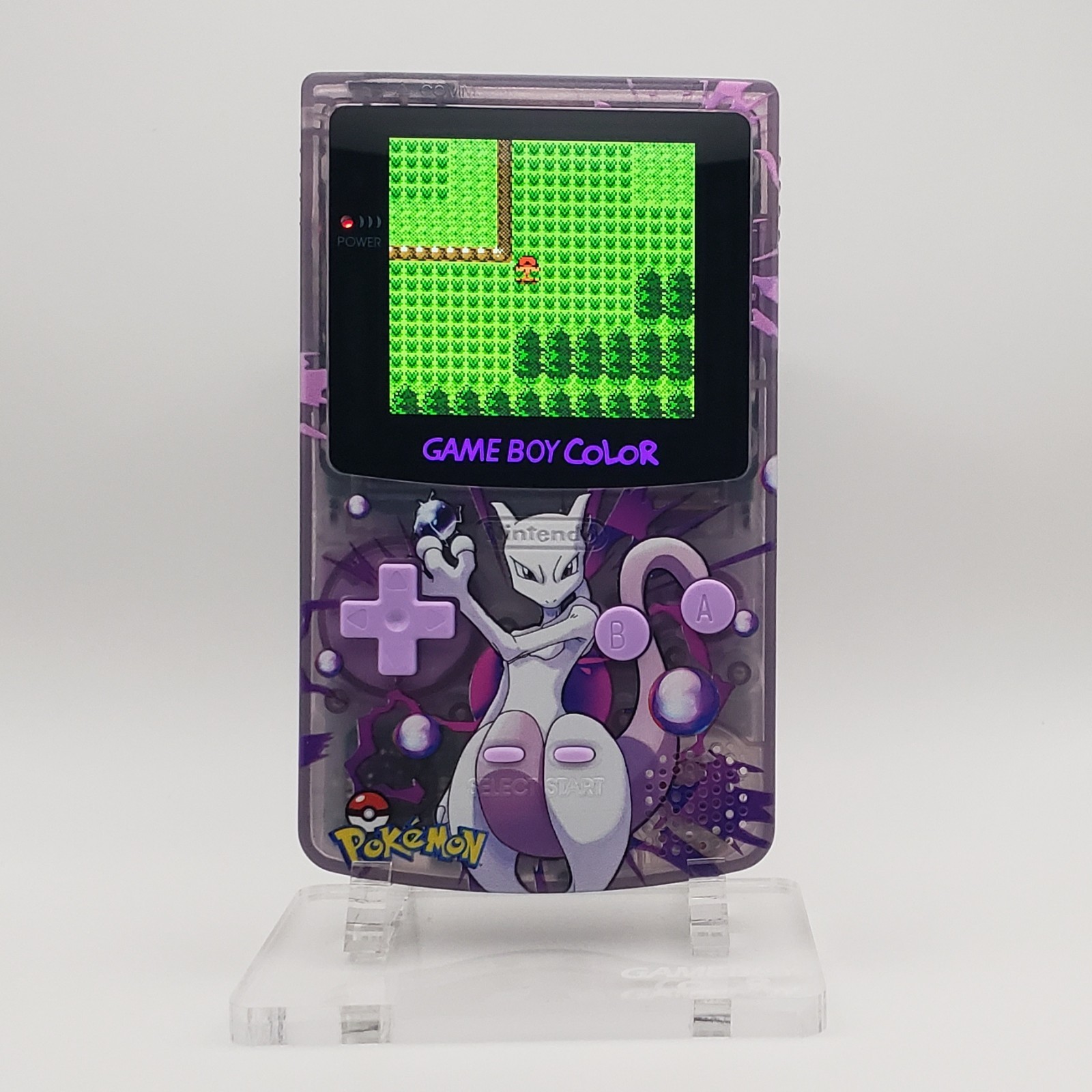 Laminated OLED Screen – Mewtwo Game Boy Color – New Speaker, Recapped