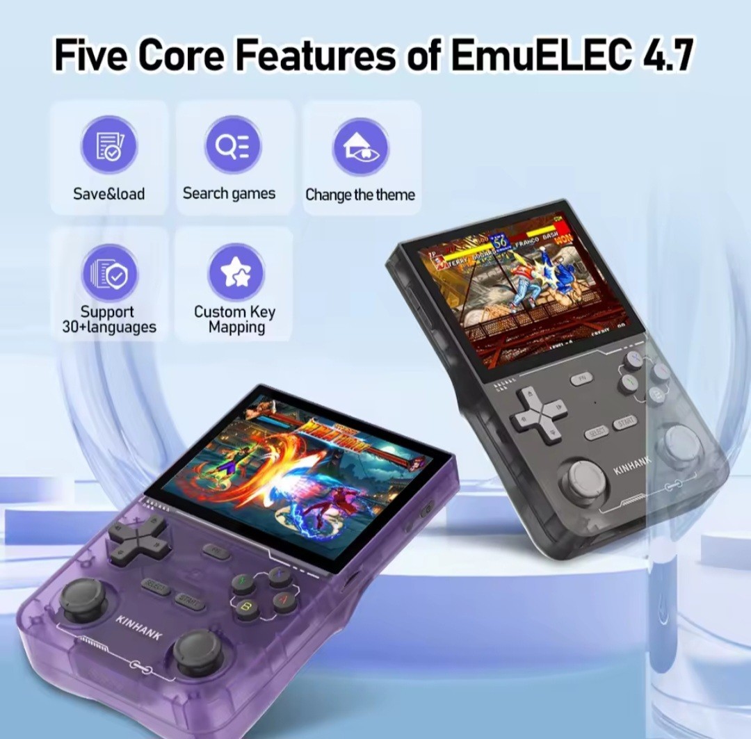 KINHANK K36 Retro Handheld Game Console 16000 Games 3.5″ IPS Screen PURPLE