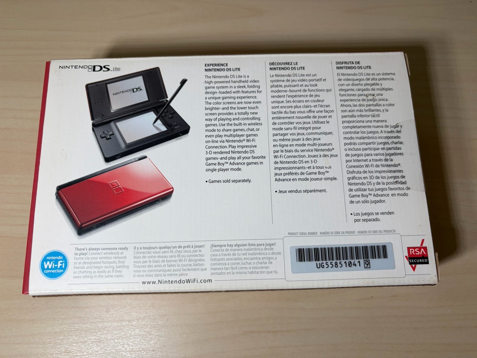 Mint Box – Nintendo DS Lite – Crimson Red Black – Console – Complete – Very Good