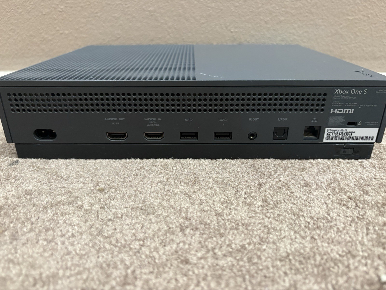 Microsoft Xbox One S Console Gaming System Gray 1681