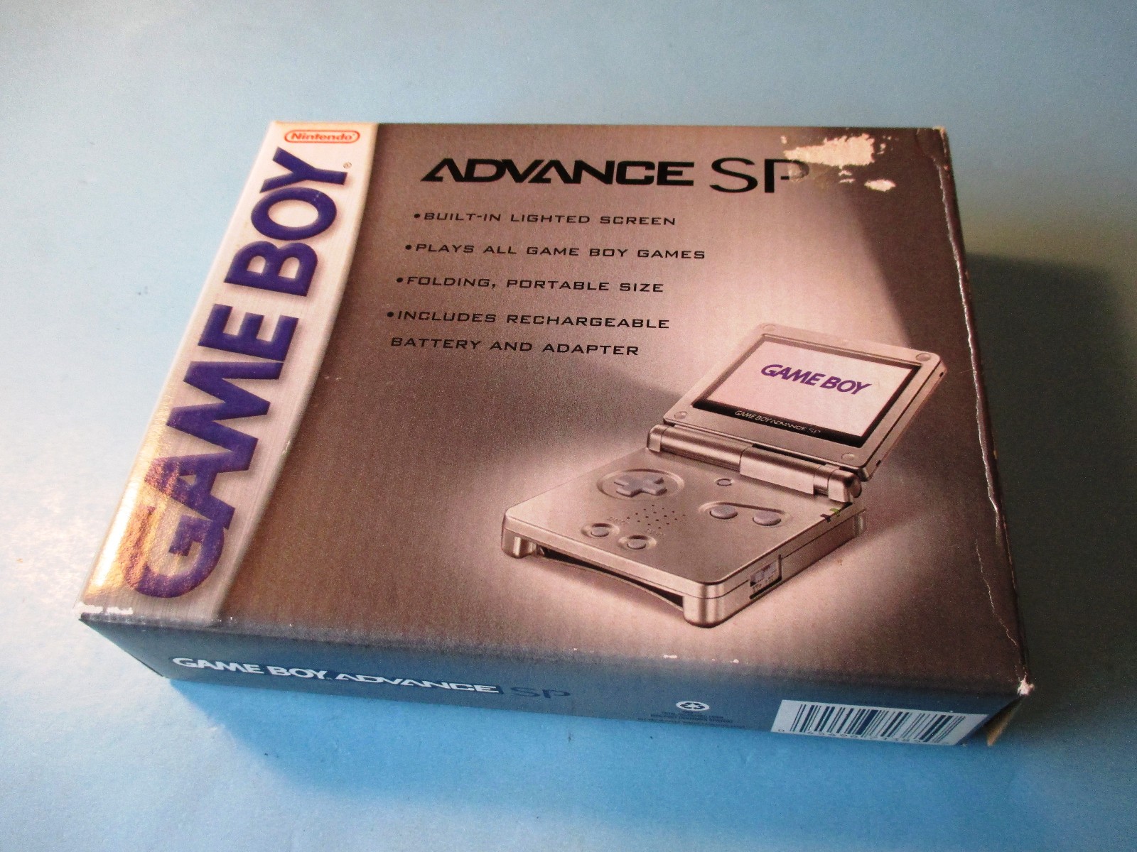 Nintendo Game Boy Advance SP Platinum Silver System in Box w/Charger FREE Ship!
