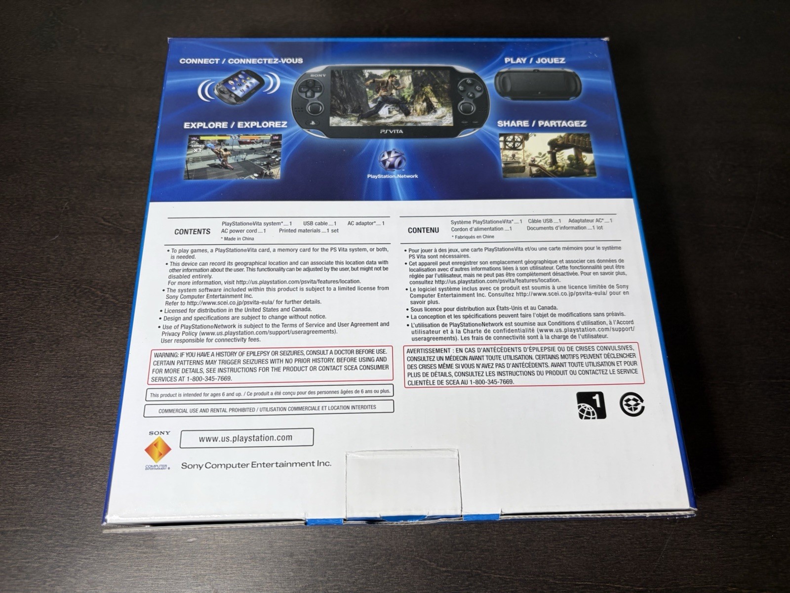 Sony PS Vita -Crystal Black Handheld Console PCH-1001 – Mint Box – New In Box